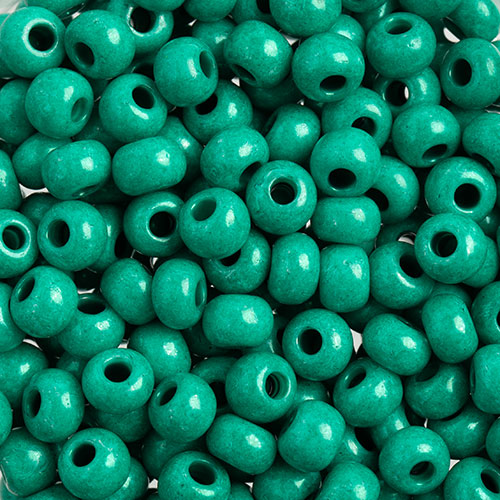 2/0 Czech Seed Bead, Opaque Terra Intensive Aqua Green