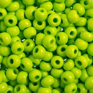 2/0 Czech Seed Bead, Opaque Terra Intensive Lime Green