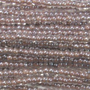 6/0 Czech Seed Bead, Tan Lined Crystal Luster