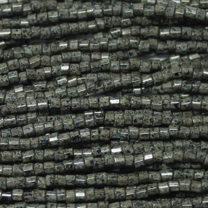 11/0 Czech Two Cut Seed Bead, Opaque Black Picasso