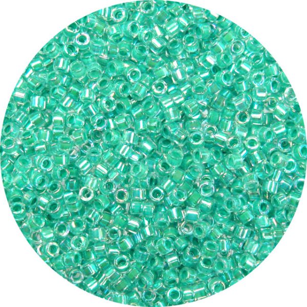 DB0079 - 11/0 Miyuki Delica Beads, Aqua Green Lined Crystal AB*