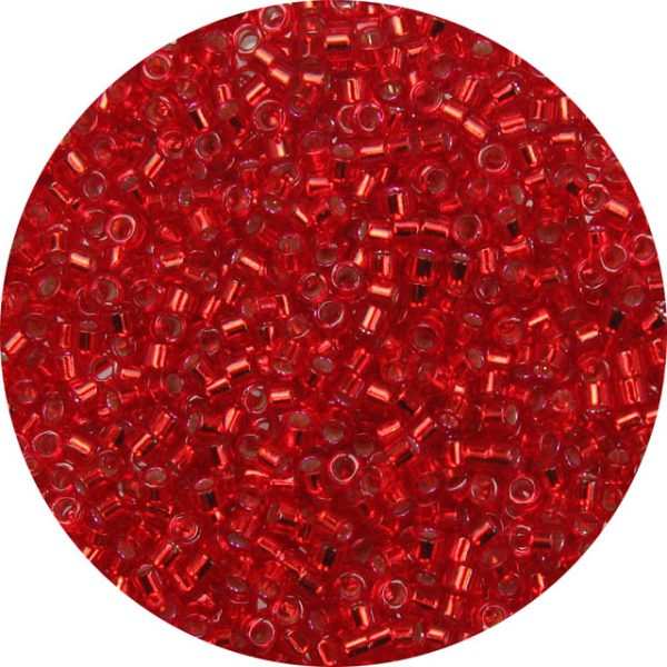 DB0043 - 11/0 Miyuki Delica Beads, Silver Lined Light Ruby