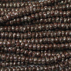 8/0 Czech Seed Bead, Opaque Brown Moon