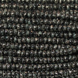 8/0 Czech Seed Bead, Opaque Black Moon