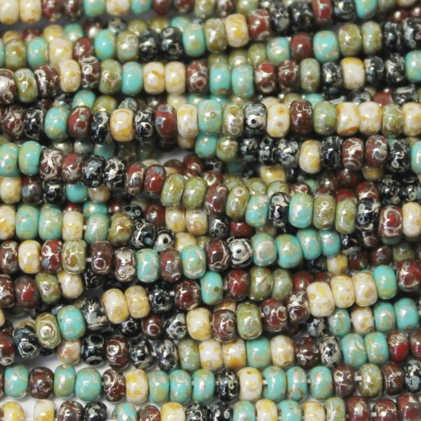 6/0 Czech Seed Bead, Moon Parquet Mix