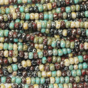 8/0 Czech Seed Bead, Moon Parquet Mix