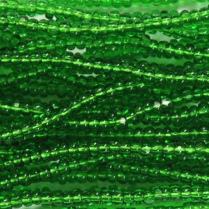11/0 Czech Charlotte/True Cut Seed Bead, Transparent Kelly Green