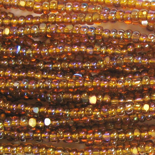 11/0 Czech Charlotte/True Cut Seed Bead, Transparent Medium Topaz AB