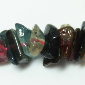 Watermelon Tourmaline Chips, 7mm average size, 16"