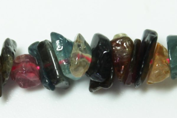 Watermelon Tourmaline Chips, 7mm average size, 16"