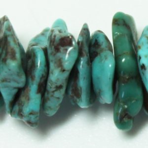 Chinese Turquoise Flat Chips, 11mm average size, 16"