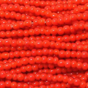 10/0 Czech Seed Bead, Red White Heart