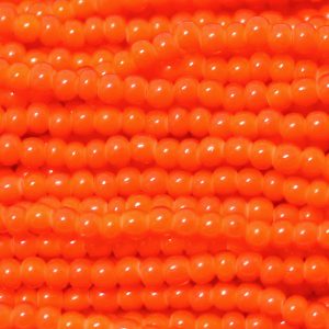 10/0 Czech Seed Bead, Orange White Heart