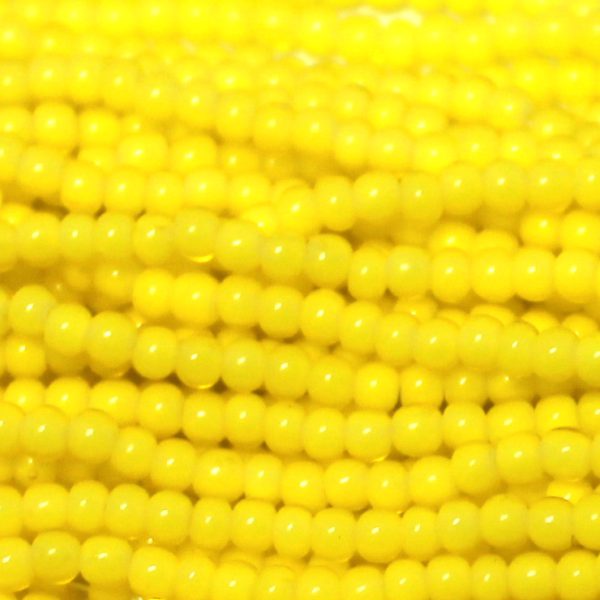 10/0 Czech Seed Bead, Yellow White Heart