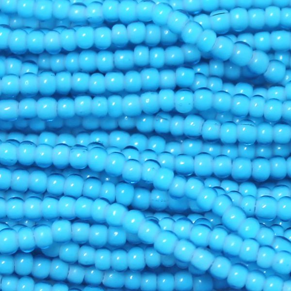 10/0 Czech Seed Bead, Turquoise White Heart