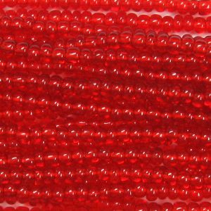 10/0 Czech Seed Bead, Transparent Light Ruby