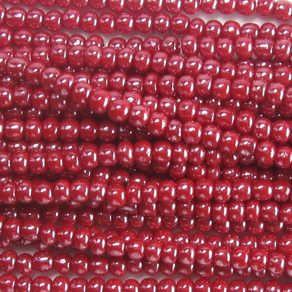 10/0 Czech Seed Bead, Opaque Dark Red Luster