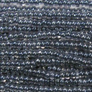 10/0 Czech Seed Bead, Black Lined Crystal Luster