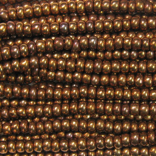 10/0 Czech Seed Bead, Metallic Dark Copper