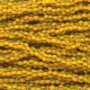 10/0 Czech Seed Bead, Corn Yellow with 4 Brown Stripes
