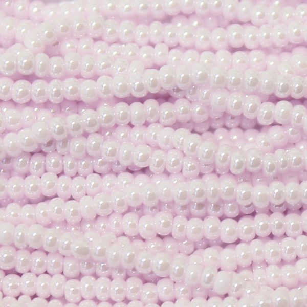 6/0 Czech Seed Bead, Opaque True Pastel Pink Luster