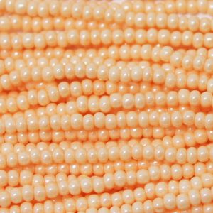 6/0 Czech Seed Bead, Opaque Peach Tint** Luster