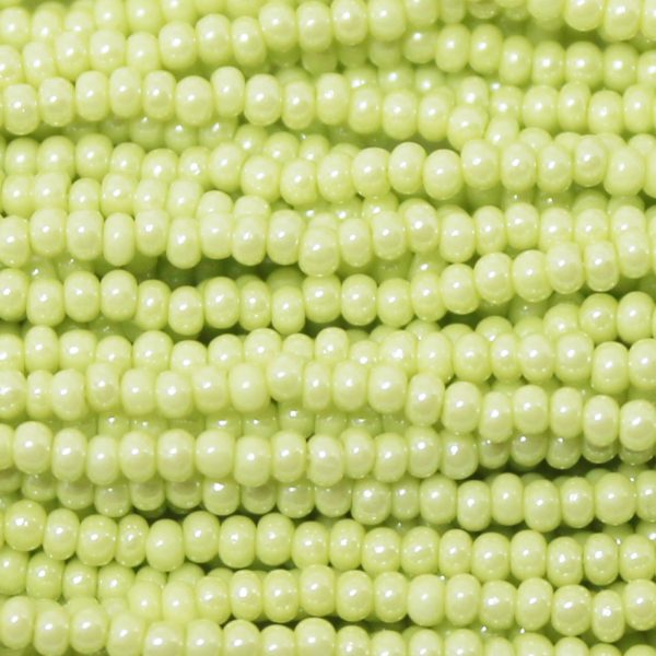 8/0 Czech Seed Bead, Opaque Avocado Tint** Luster