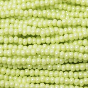 11/0 Czech Seed Bead, Opaque Avocado Luster Tint**