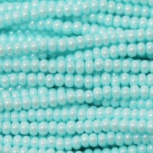 8/0 Czech Seed Bead, Opaque Light Blue Turquoise Tint** Luster