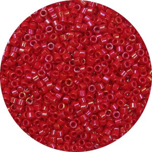DB0214 - 11/0 Miyuki Delica Beads, Opaque Red AB