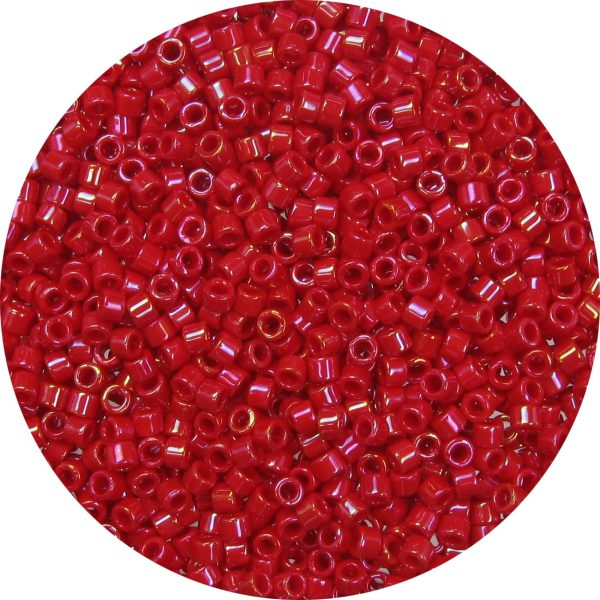DB0214 - 11/0 Miyuki Delica Beads, Opaque Red AB