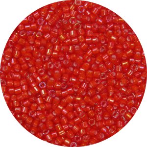 DB1780 - 11/0 Miyuki Delica Beads, White Lined Ruby AB