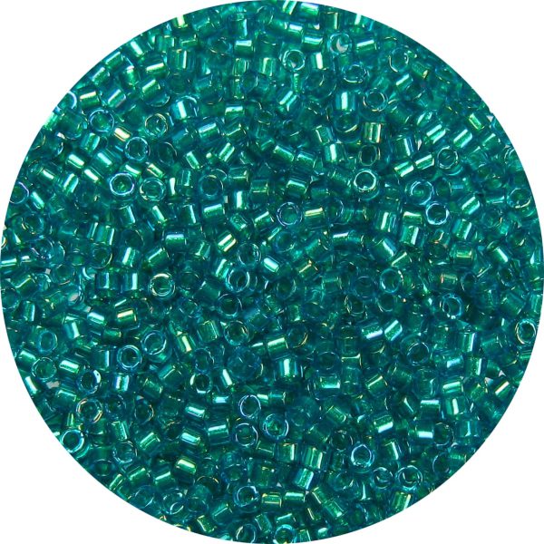 DB1764 - 11/0 Miyuki Delica Beads, Turquoise Lined Emerald AB