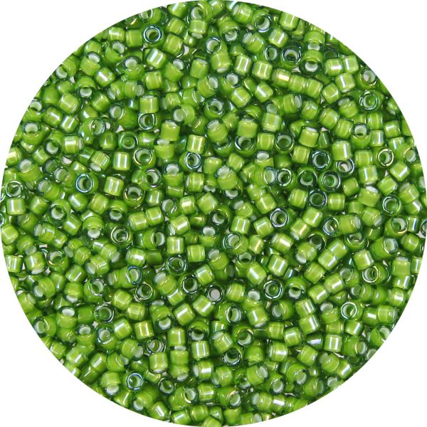 DB1786 - 11/0 Miyuki Delica Beads, White Lined Olivine AB