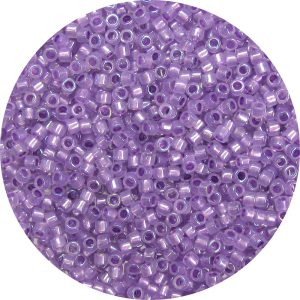 DB1753 - 11/0 Miyuki Delica Beads, Royal Purple Lined Alabaster AB