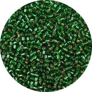 DB0148 - 11/0 Miyuki Delica Beads, Silver Lined Dark Kelly Green