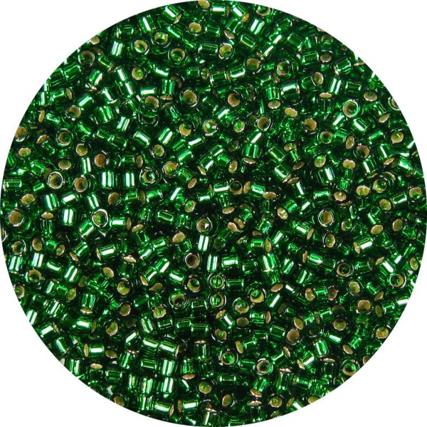 DB0148 - 11/0 Miyuki Delica Beads, Silver Lined Dark Kelly Green