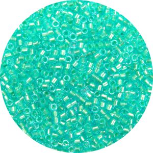 DB1708 - 11/0 Miyuki Delica Beads, Metallic Seafoam Lined Aqua Blue