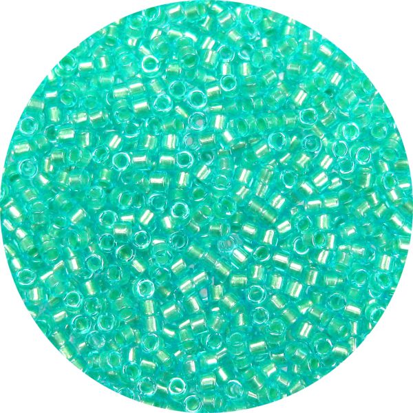 DB1708 - 11/0 Miyuki Delica Beads, Metallic Seafoam Lined Aqua Blue