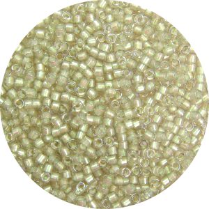 DB1711 - 11/0 Miyuki Delica Beads, Metallic Seafoam Lined Light Black Diamond