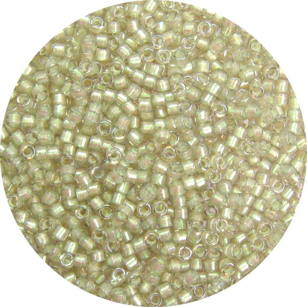 DB1711 - 11/0 Miyuki Delica Beads, Metallic Seafoam Lined Light Black Diamond