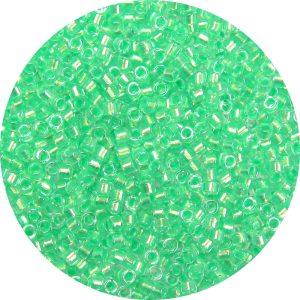 DB1707 - 11/0 Miyuki Delica Beads, Metallic Seafoam Lined Crystal