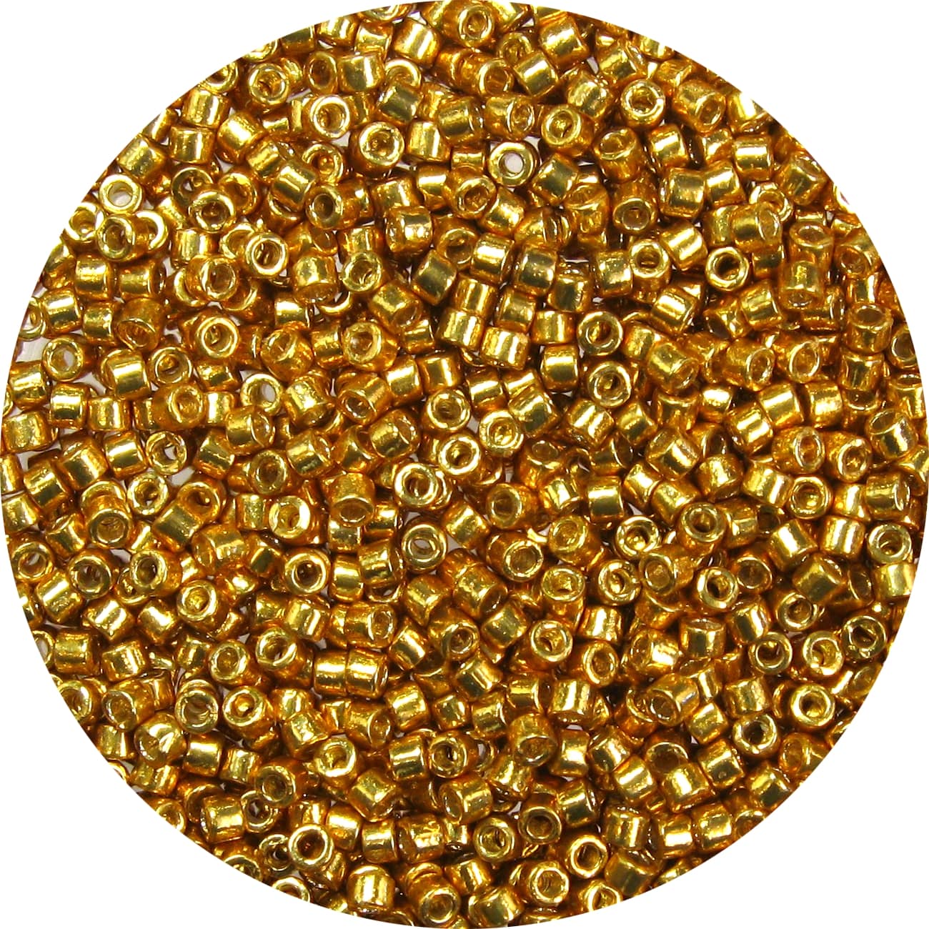 Gold glass beads, Miyuki Delica Beads, D