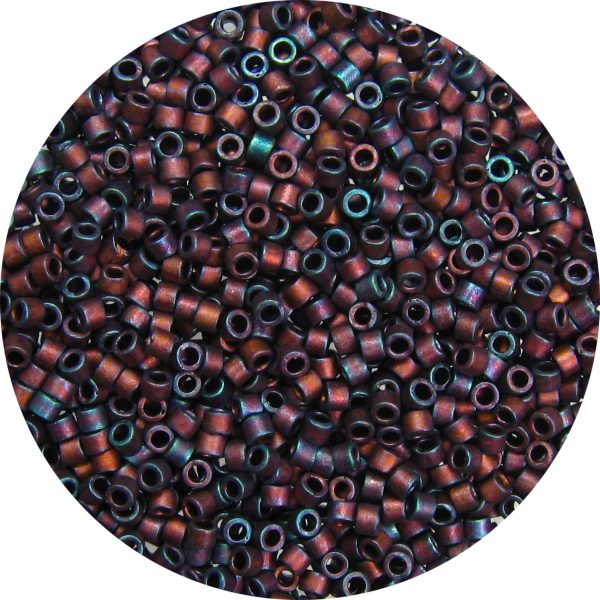 DB0312 - 11/0 Miyuki Delica Beads, Frosted Metallic Dark Copper AB