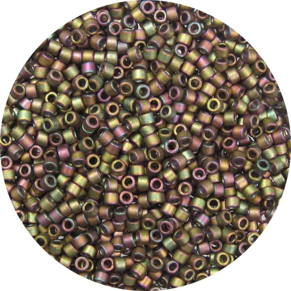 DB0380 - 11/0 Miyuki Delica Beads, Frosted Metallic Rosy Olive AB