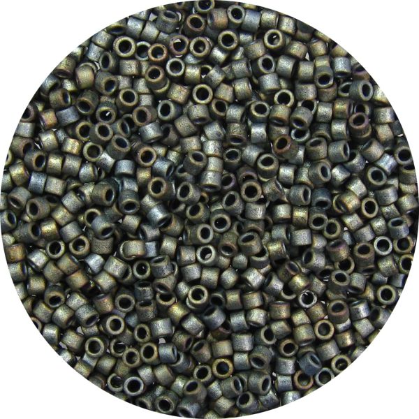 DB0307 - 11/0 Miyuki Delica Beads, Frosted Metallic Steel AB