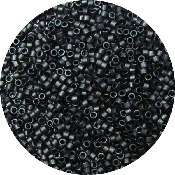 DB0306 - 11/0 Miyuki Delica Beads, Frosted Metallic Charcoal