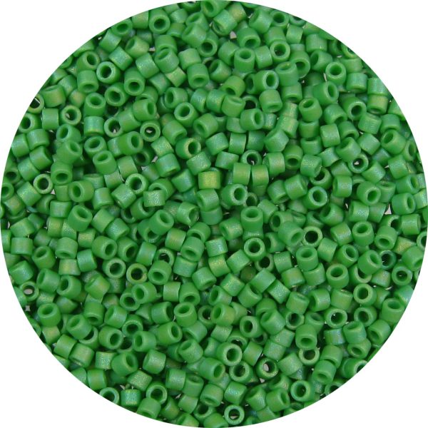 DB0877 - 11/0 Miyuki Delica Beads, Frosted Opaque Green AB