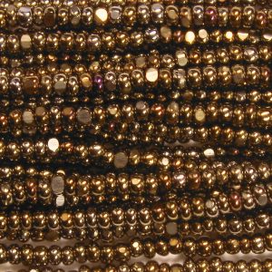 Czech Charlotte Cut Seed Bead, Metallic Dark Copper LIMITED