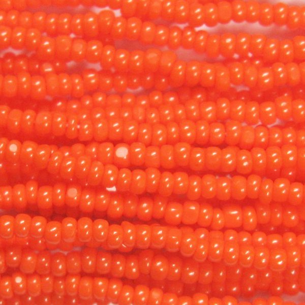 11/0 Czech Charlotte/True Cut Seed Bead, Opaque Dark Orange